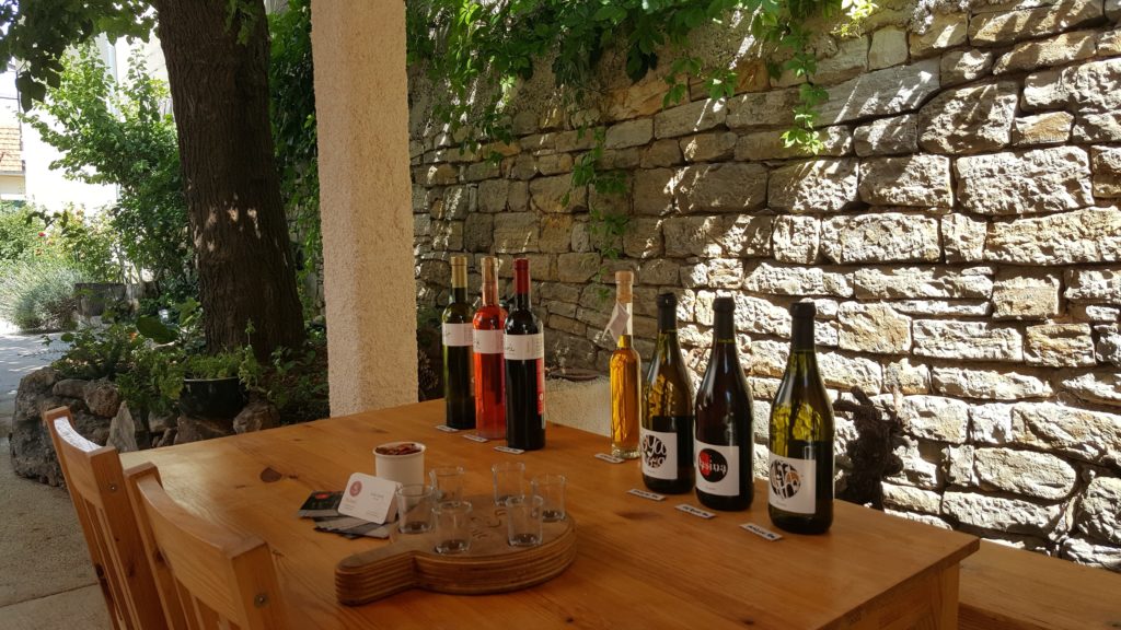 The 6 wines and grappa offered by Sladic